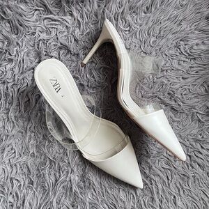 Zara Vinyl Strap Pointed Mule